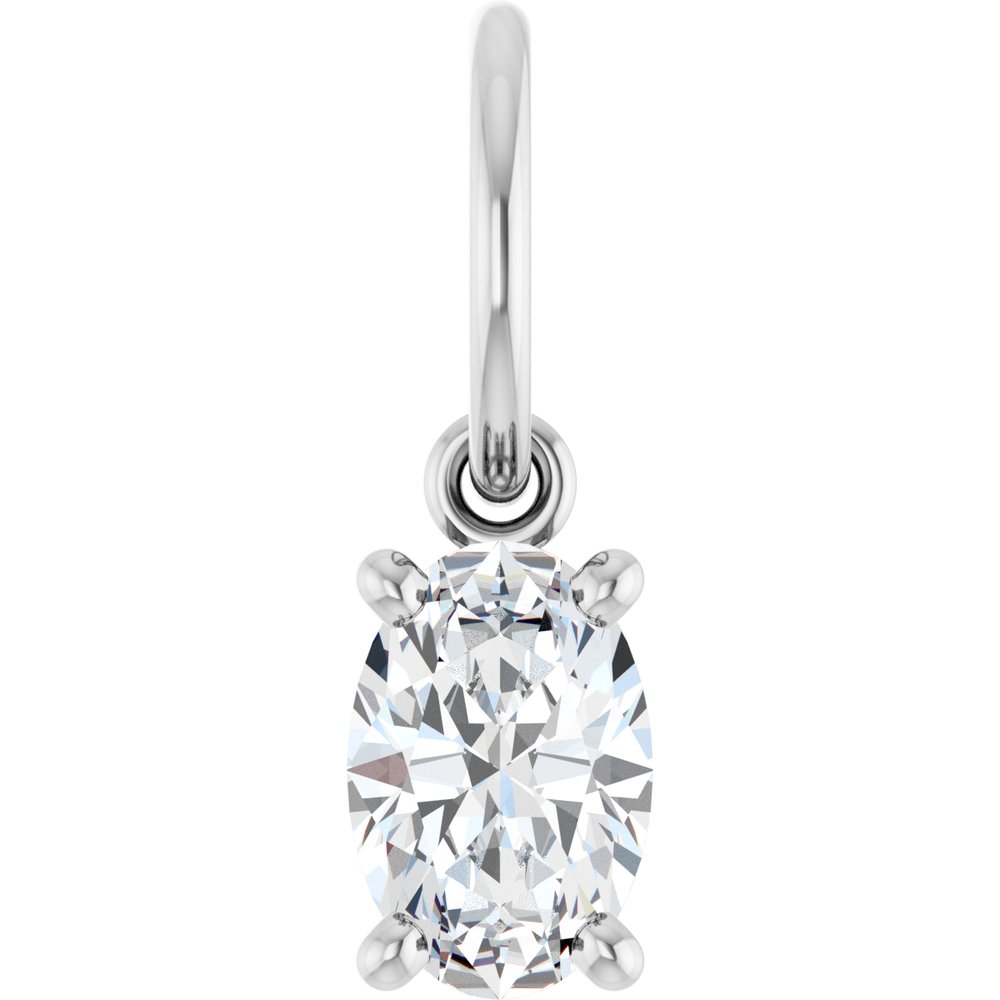 14K White Gold 3/8 CT Lab-Grown Diamond Charm/Pendant