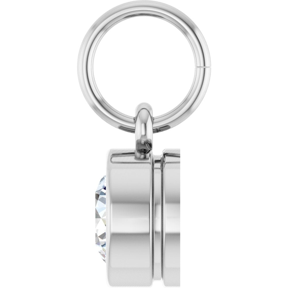 14K White Gold 1/2 CT Lab-Grown Diamond Charm/Pendant