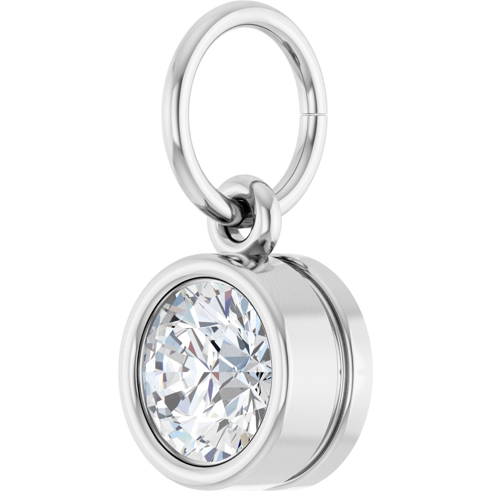 14K White Gold 1/2 CT Lab-Grown Diamond Charm/Pendant