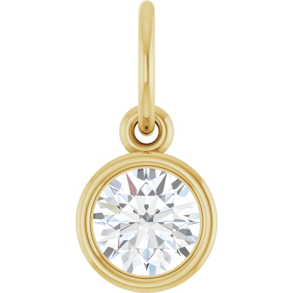 14K Yellow Gold 1/2 CT Lab-Grown Diamond Charm/Pendant