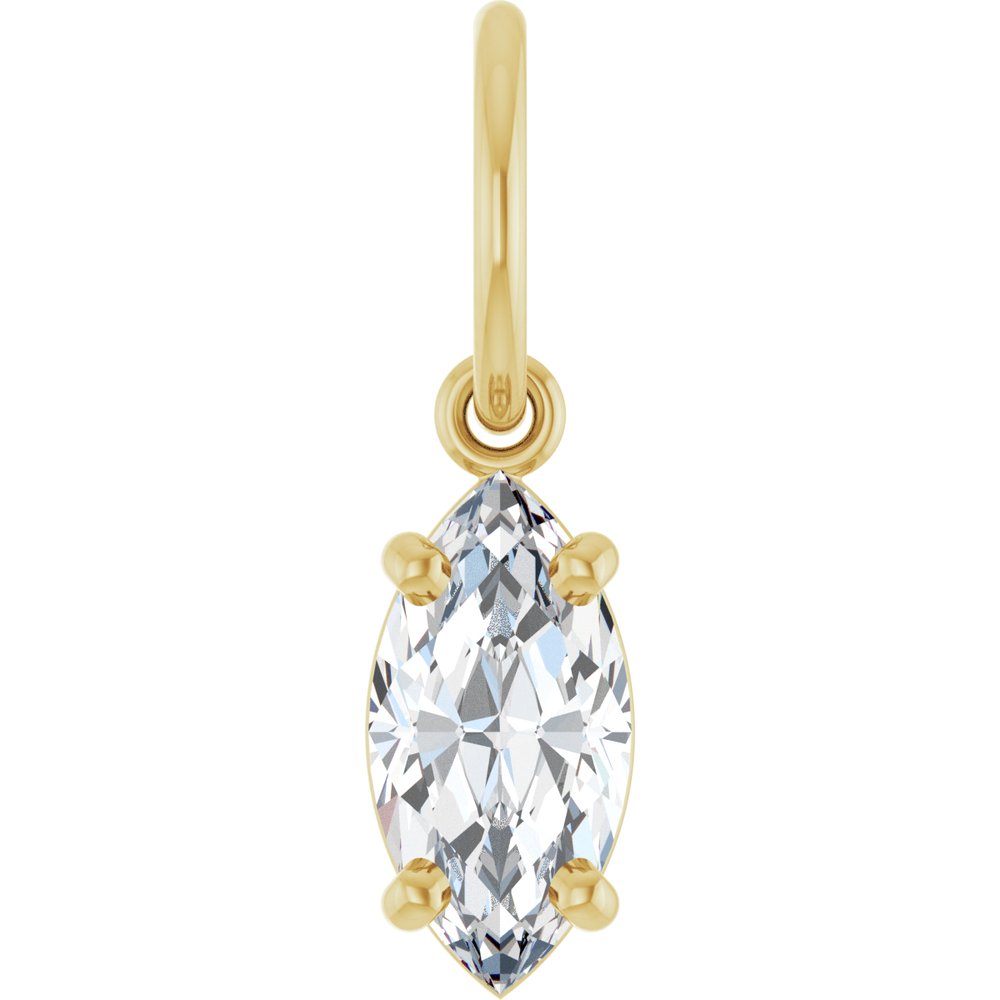14K Yellow Gold 1/2 CT Lab-Grown Diamond Charm/Pendant