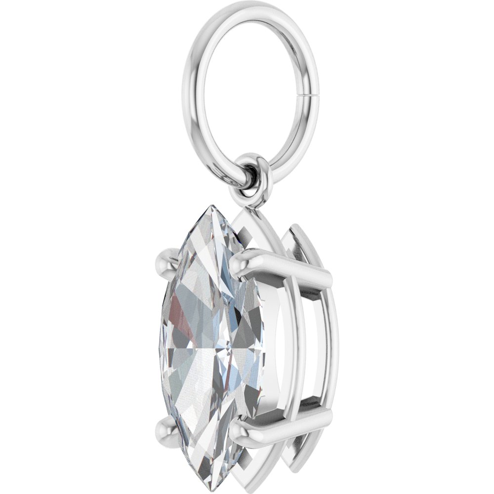 14K White Gold 1 CT Lab-Grown Diamond Charm/Pendant