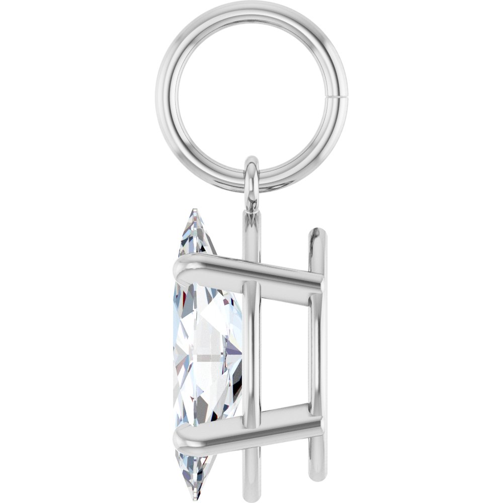 14K White Gold 1 CT Lab-Grown Diamond Charm/Pendant