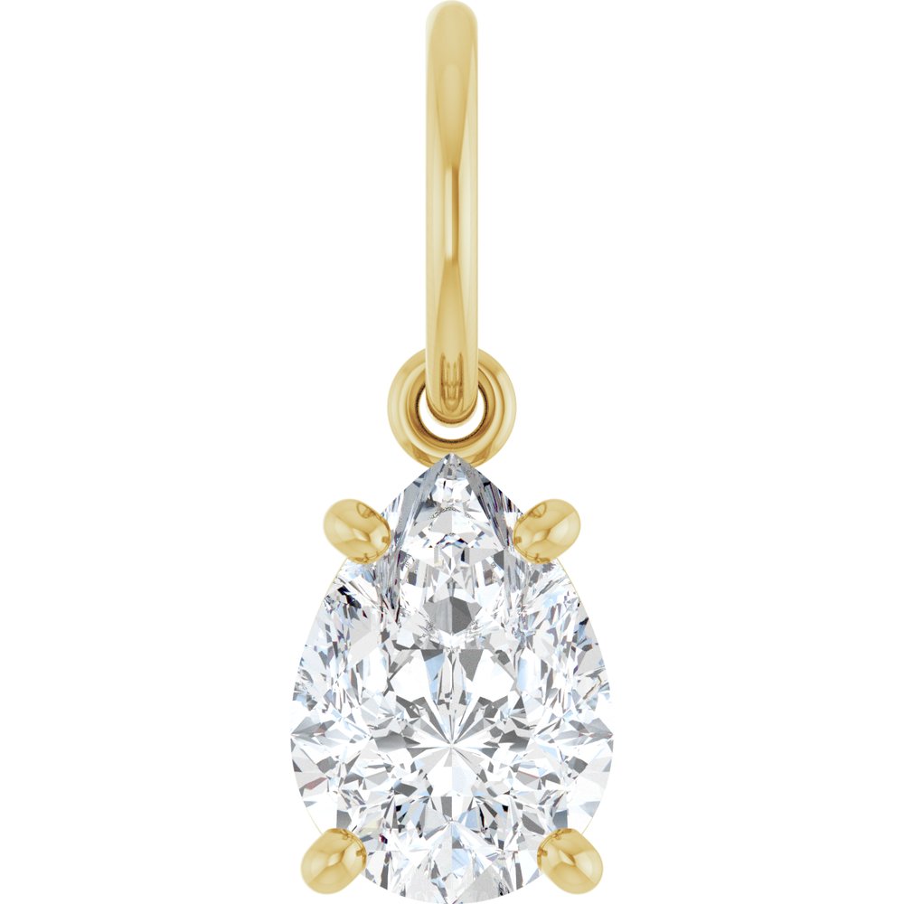 14K Yellow Gold 5/8 CT Lab-Grown Diamond Charm/Pendant