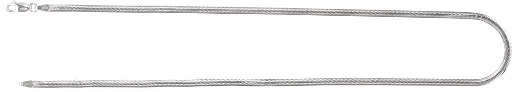 Sterling Silver 3 mm Oval Snake 20" Chain
