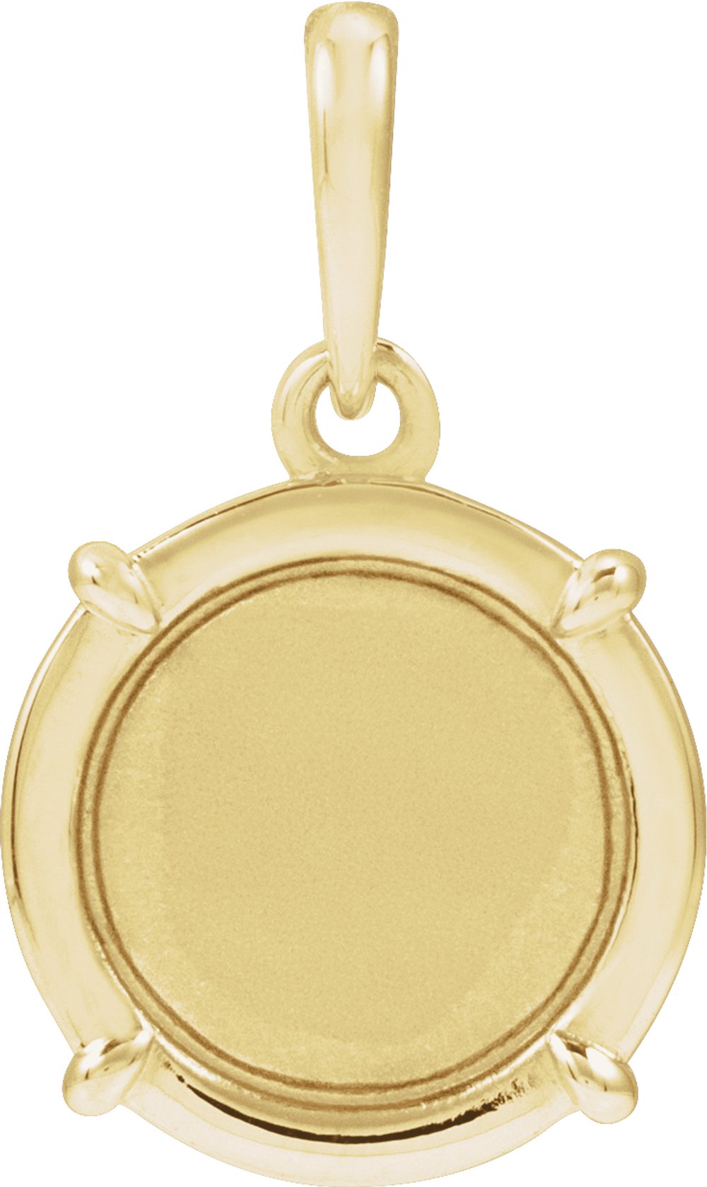 14K Yellow Gold Engravable Round Pendant