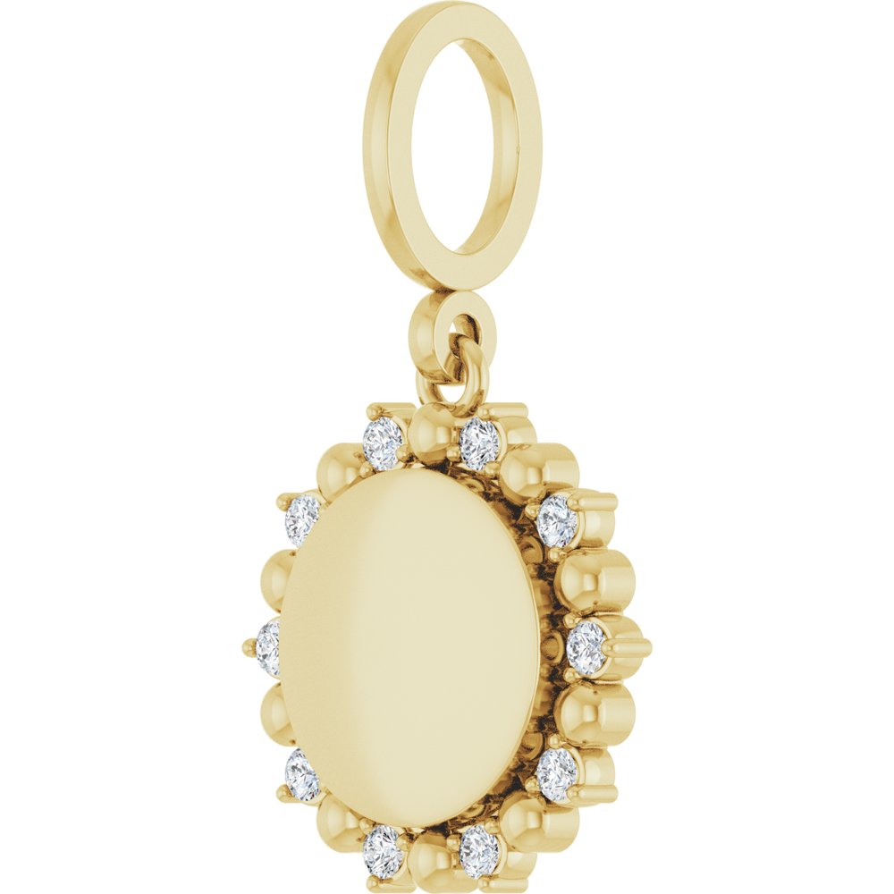 14K Yellow Gold 1/6 CTW Lab-Grown Diamond Engravable Pendant