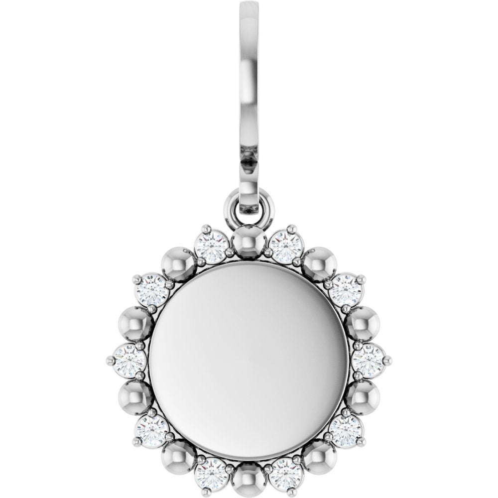 14K White Gold 1/6 CTW Lab-Grown Diamond Engravable Pendant