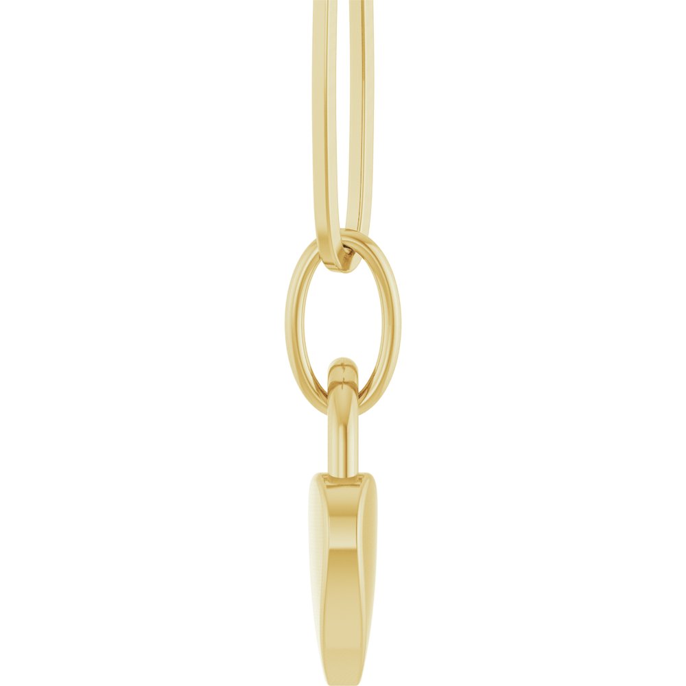 10K Yellow Gold Engravable Heart Lock 18" Necklace