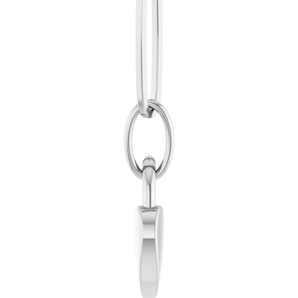 Sterling Silver Engravable Heart Lock 18" Necklace