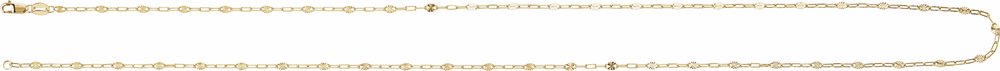 14K Yellow Gold-Filled 2.5 mm Light Paperclip-Style Starburst Mirror 24" Chain