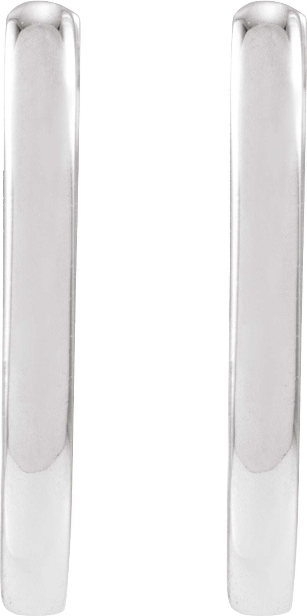 14K White Gold Elongated Oval 14 mm Hoop Earrings