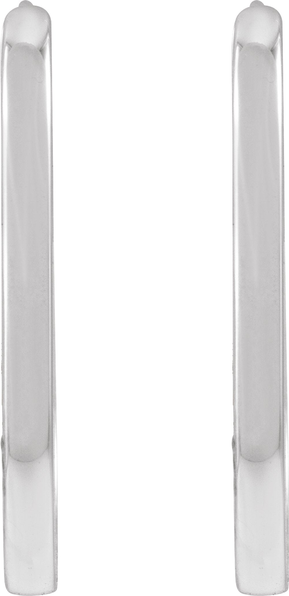 Platinum Elongated Oval 20 mm Hoop Earrings