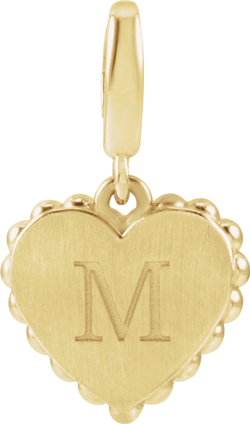 14K Yellow Gold Engravable Heart Charm/Pendant