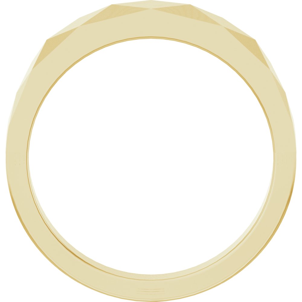14K Yellow Gold 5 mm Geometric Faceted Band Size 10