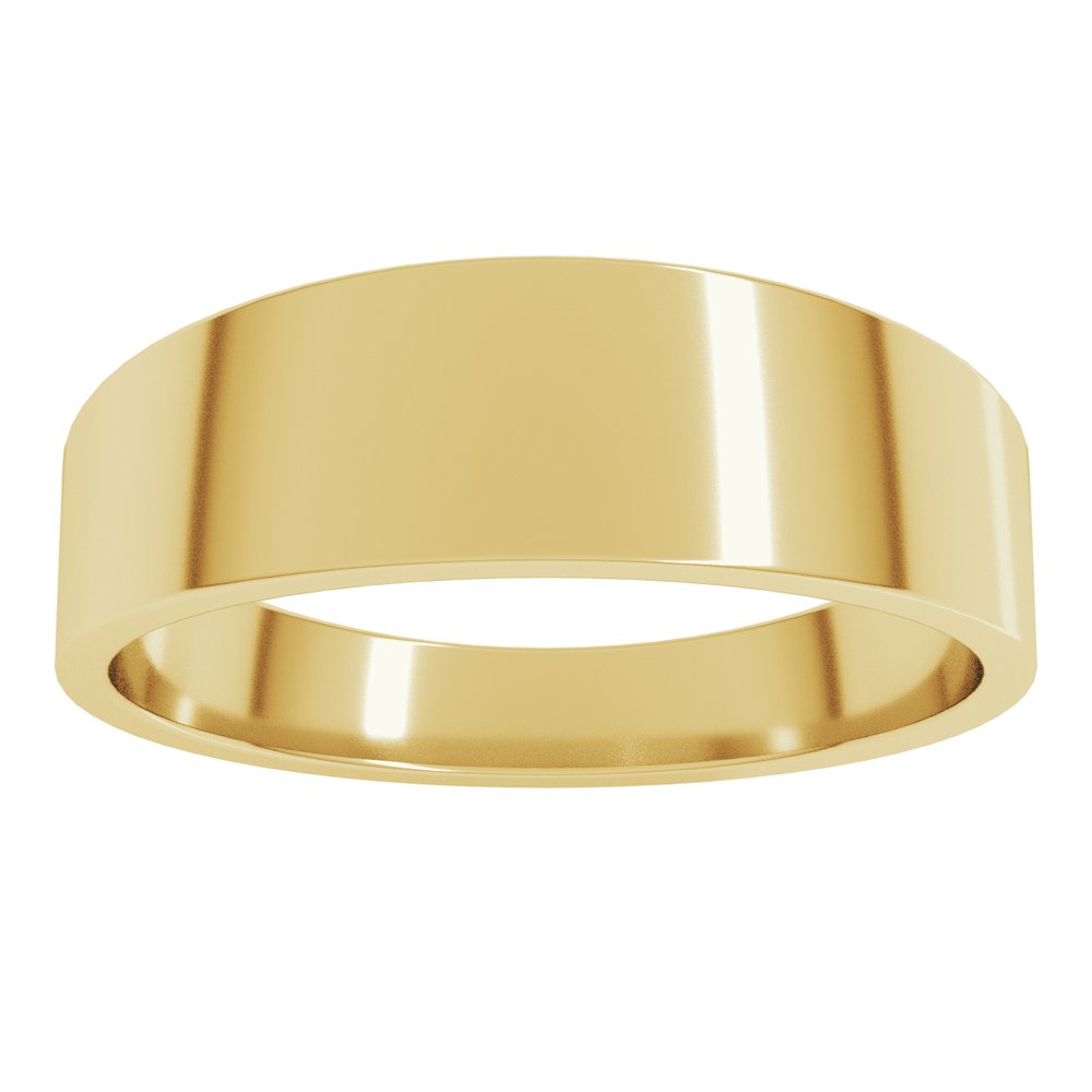 14K Yellow Gold 6 mm Lightweight Tapered Flat Band