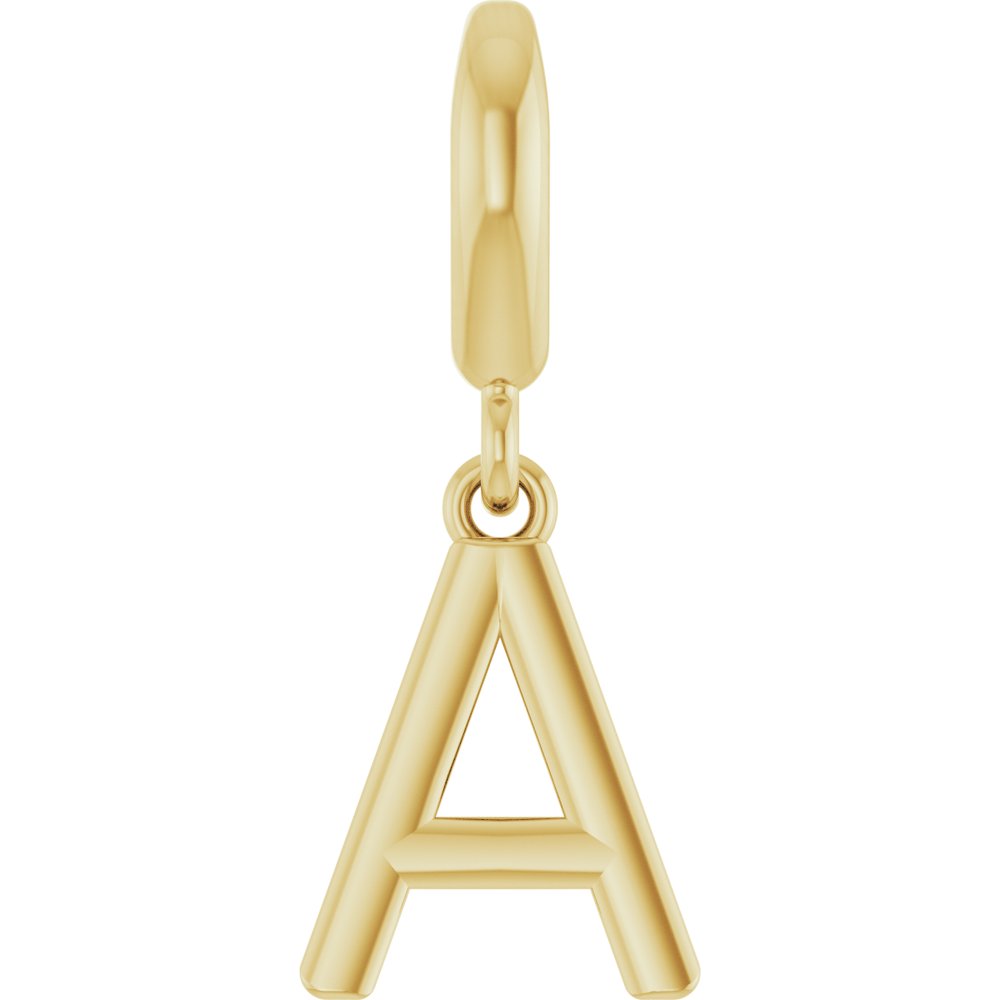 18K Yellow Gold-Plated Sterling Silver Initial A Charm/Pendant