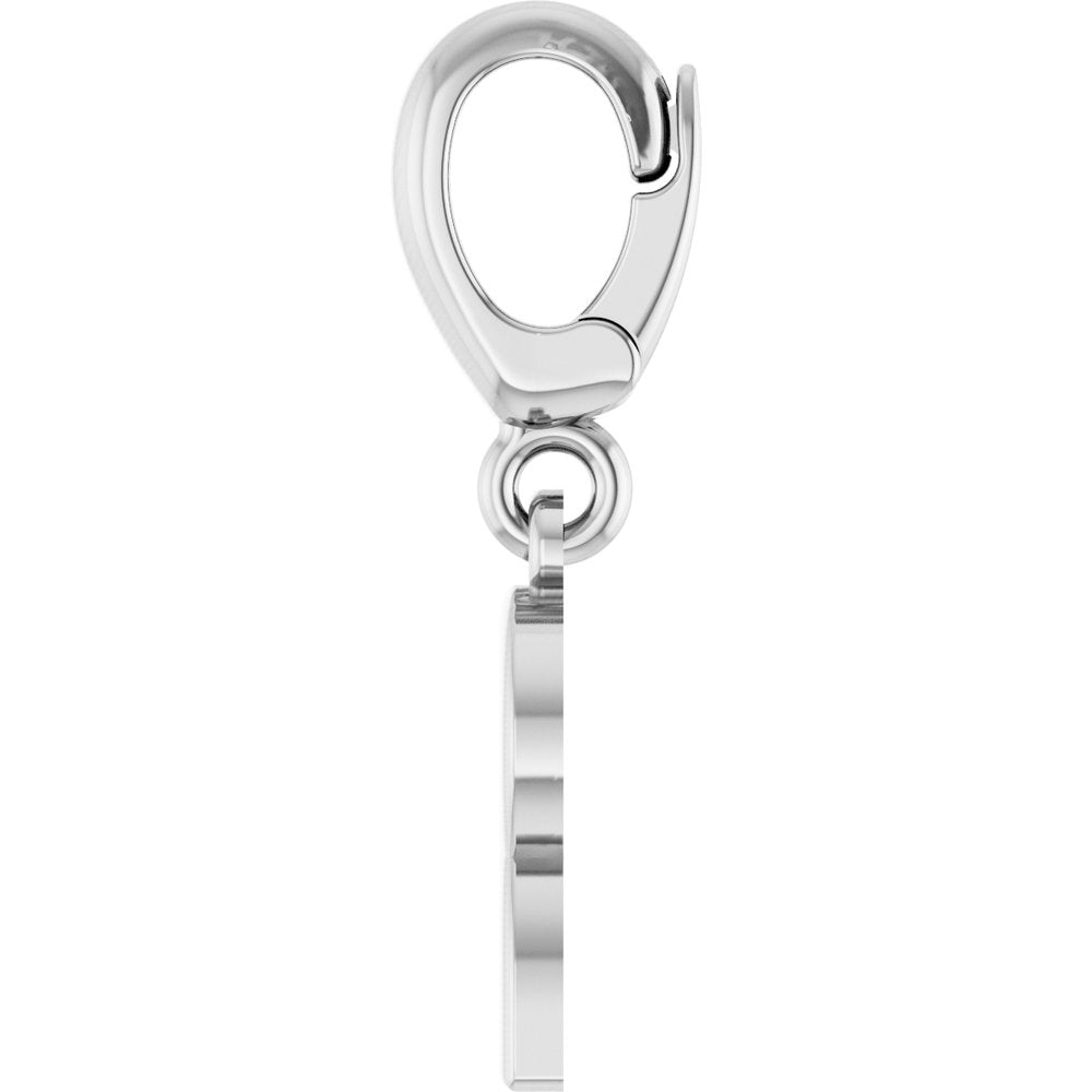 14K White Gold Initial R Charm/Pendant