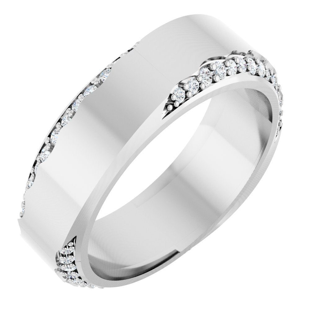 14K White Gold 1/3 CTW Lab-Grown Diamond Band Size 7