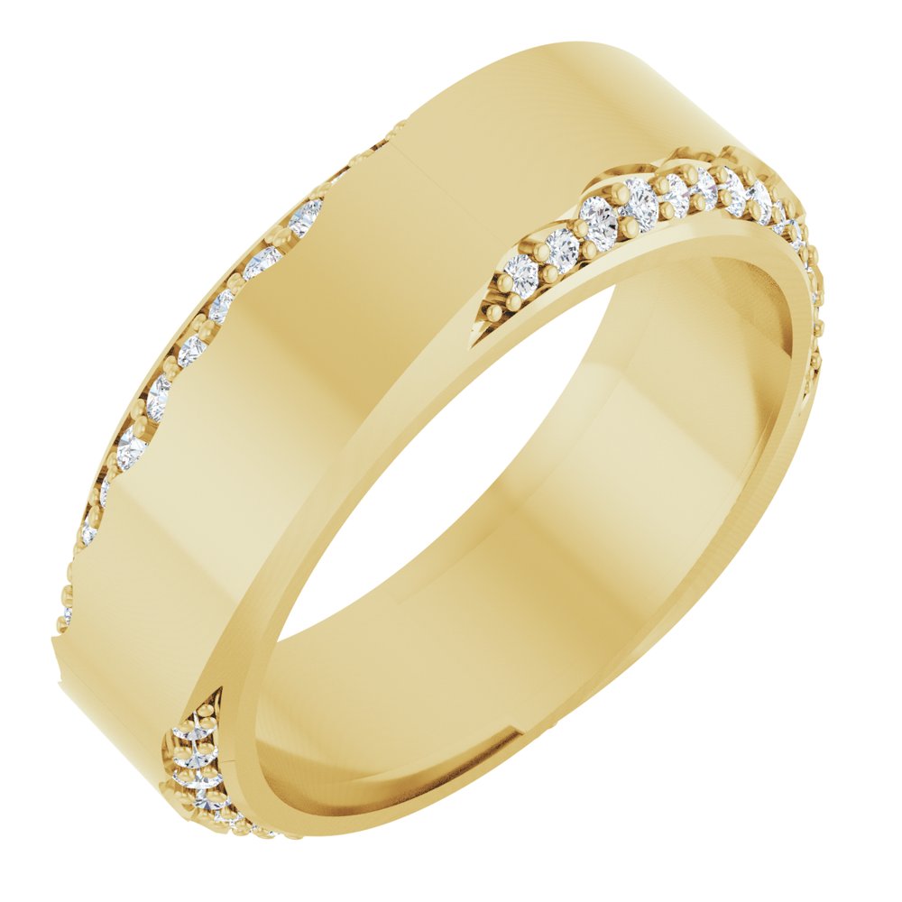 14K Yellow Gold 1/3 CTW Lab-Grown Diamond Band Size 7
