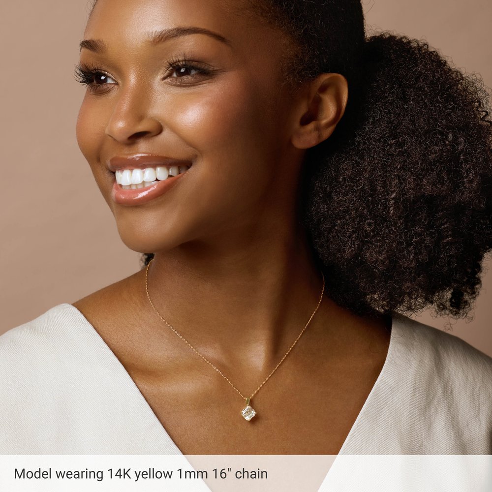 18K Rose Gold 1 mm Diamond-Cut Cable 16" Chain