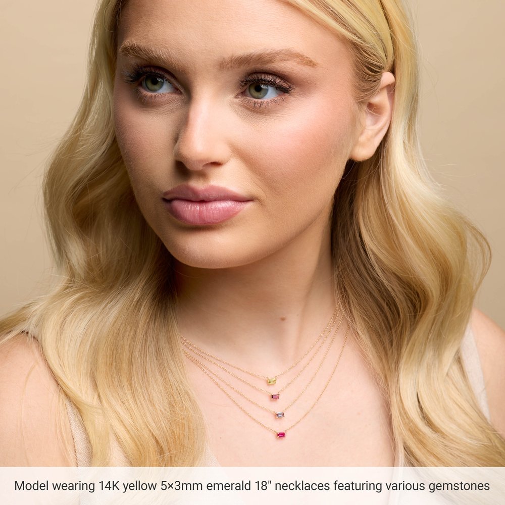 14K Yellow Natural Amethyst 18" Necklace