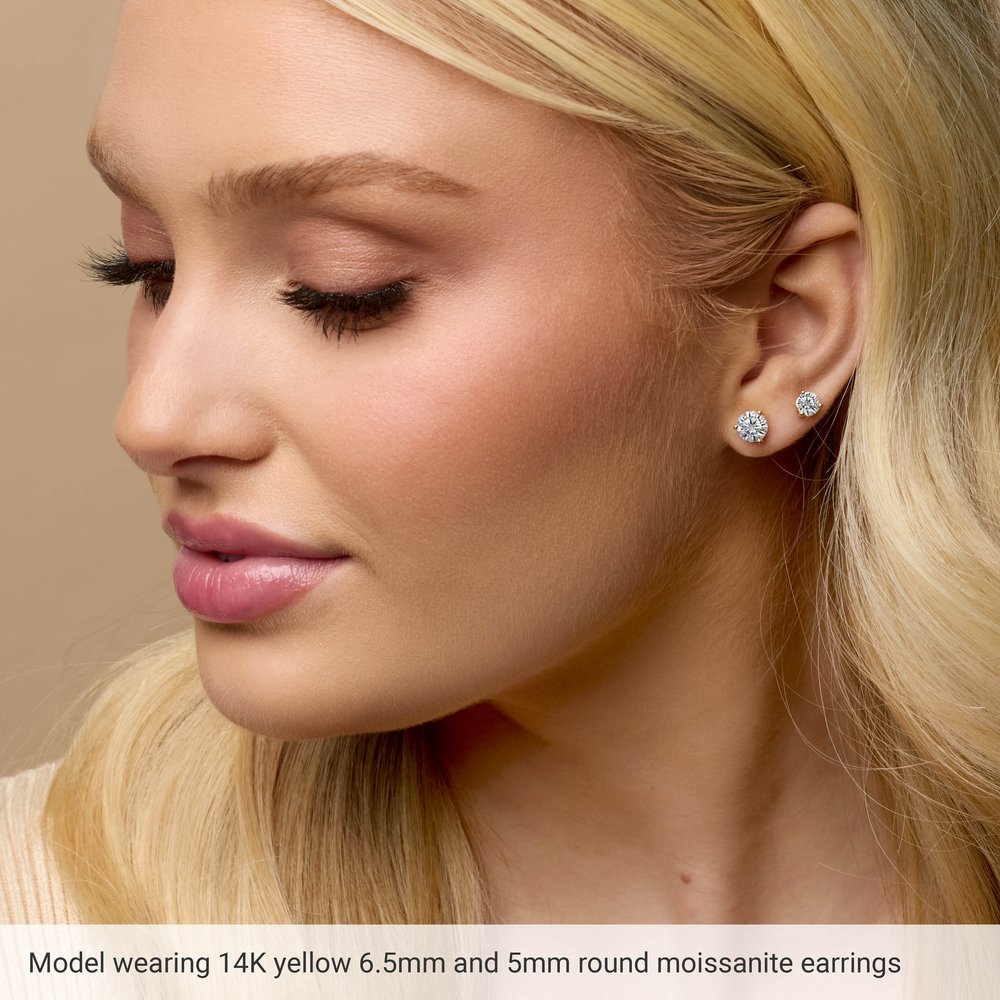 14K White Gold 2.5 mm Round Stuller Lab-Grown Moissanite™ Earrings