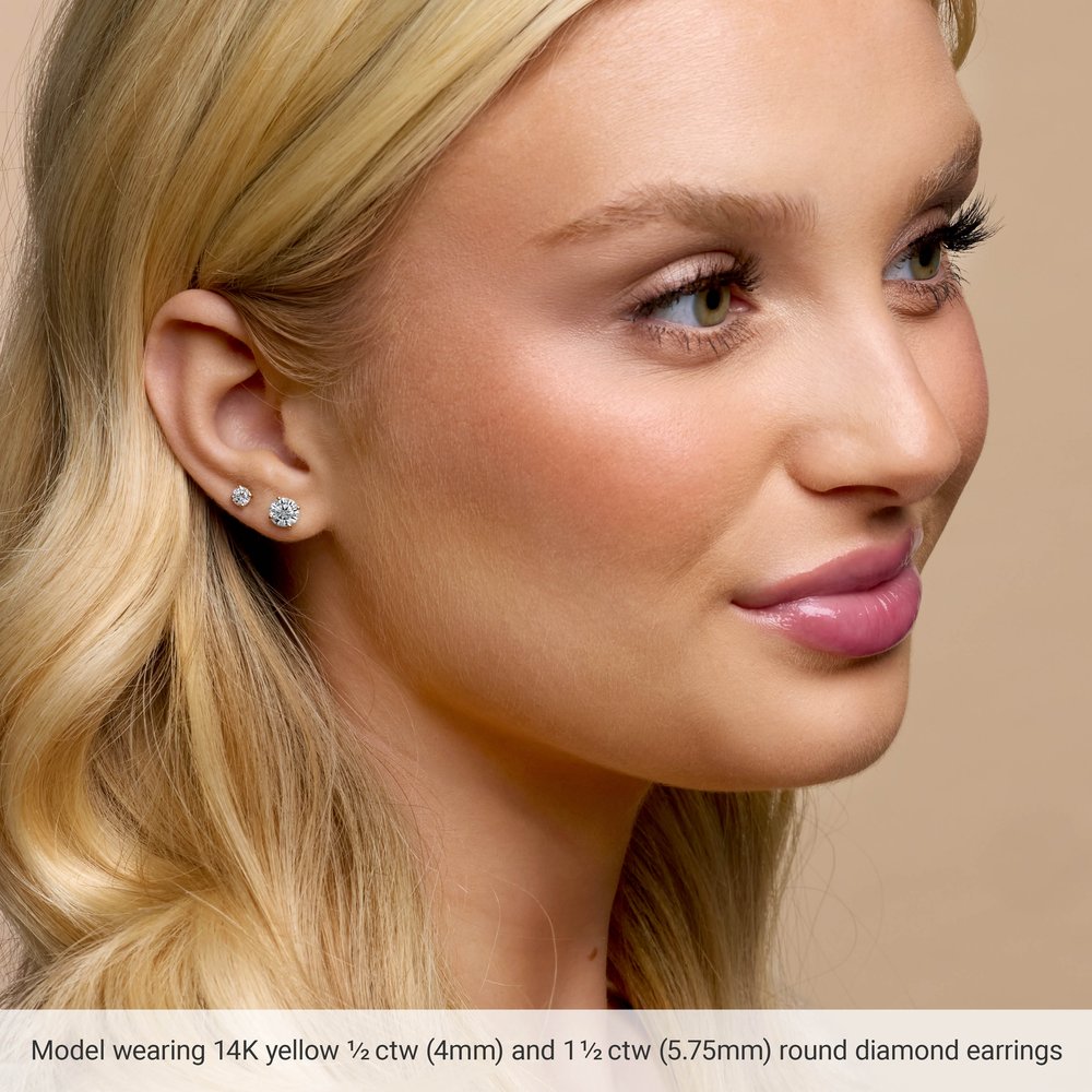 14K White Gold 2 CTW Lab-Grown Diamond 4-Prong Stud Earrings