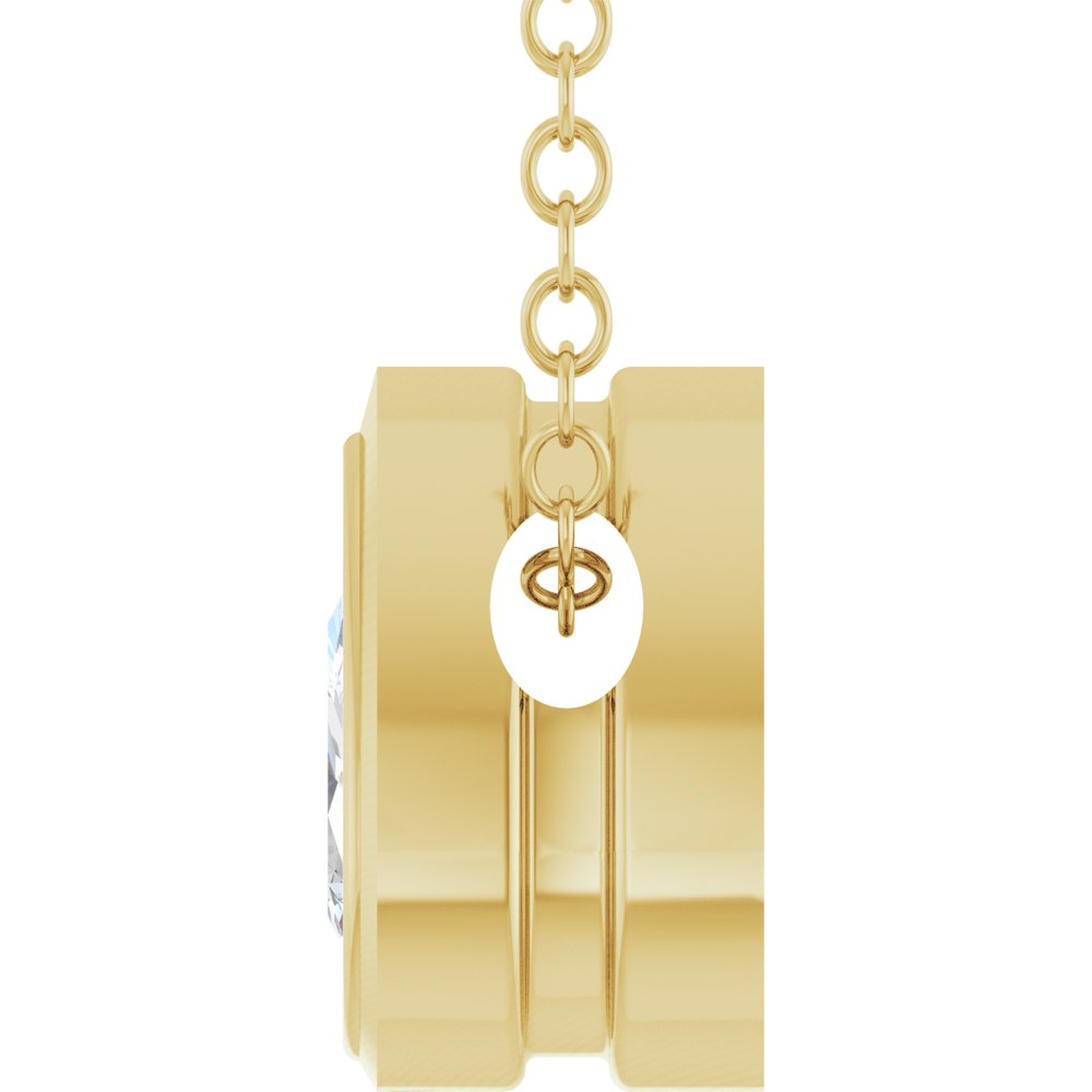 14K Yellow Gold 1/5 CT Lab-Grown Diamond 16-18" Necklace