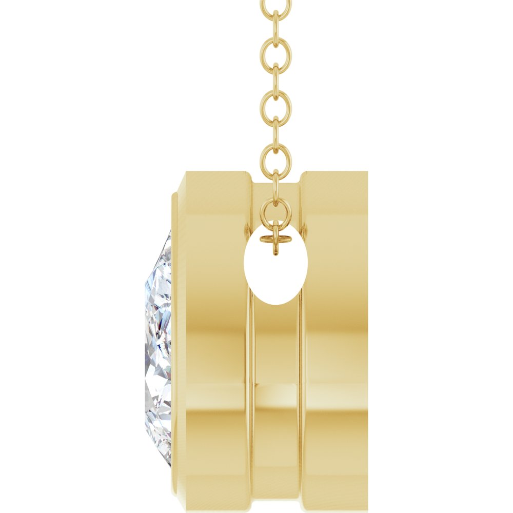 14K White Gold 1/2 CT Lab-Grown Diamond 16-18" Necklace
