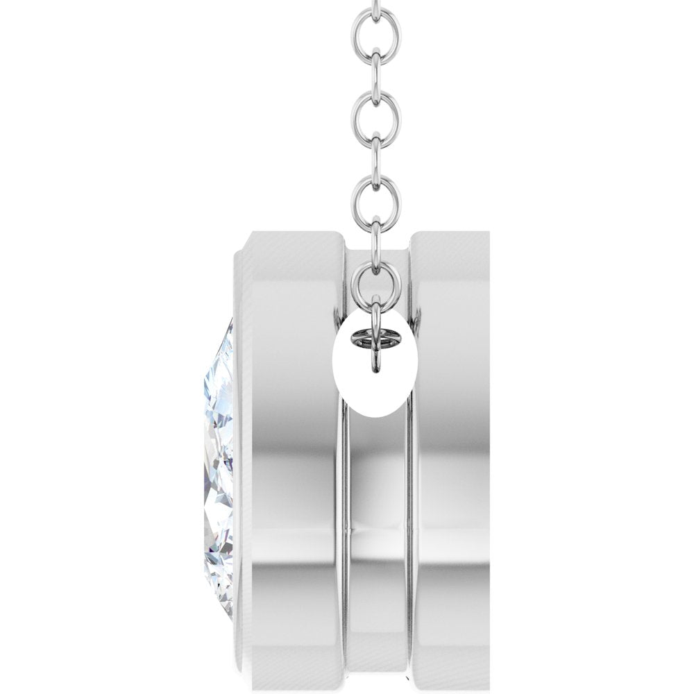 14K White Gold 1/3 CT Lab-Grown Diamond 16-18" Necklace