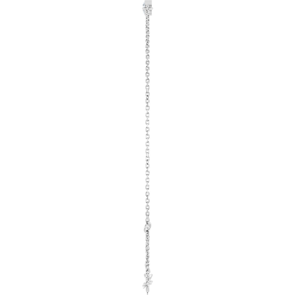14K White Gold 1/10 CT Natural Diamond 6 1/2-7 1/2" Bracelet