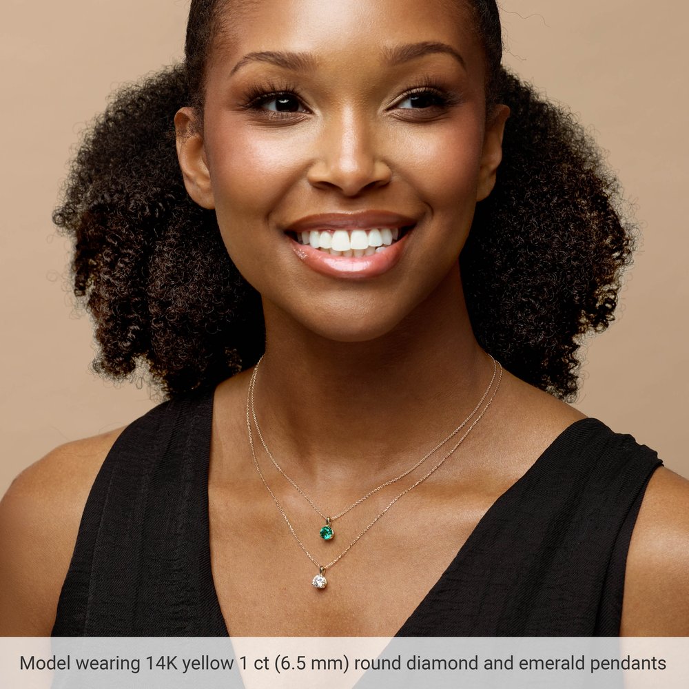 14K White Gold 5/8 CT Lab-Grown Diamond Pendant