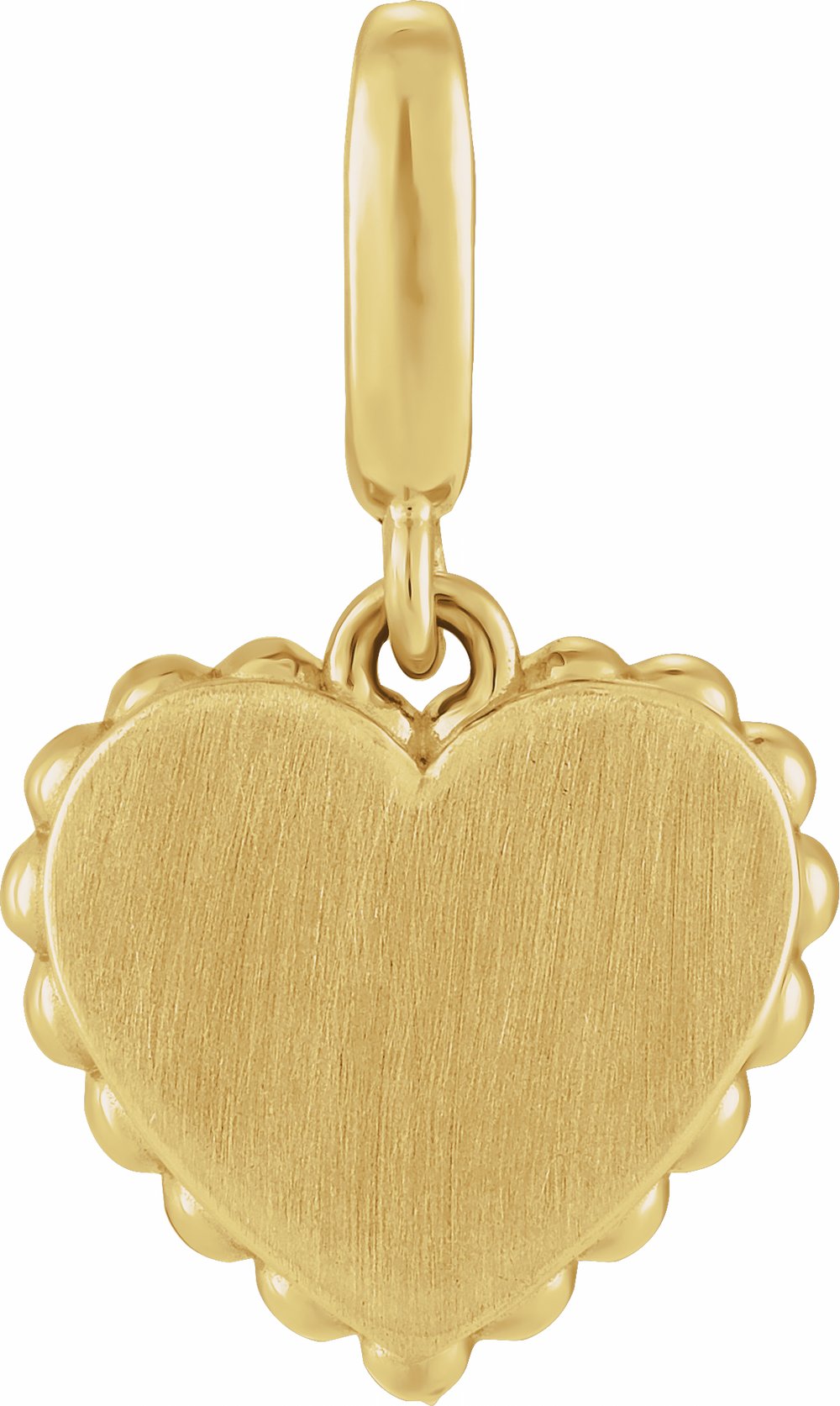 14K Yellow Gold Engravable Heart Charm/Pendant