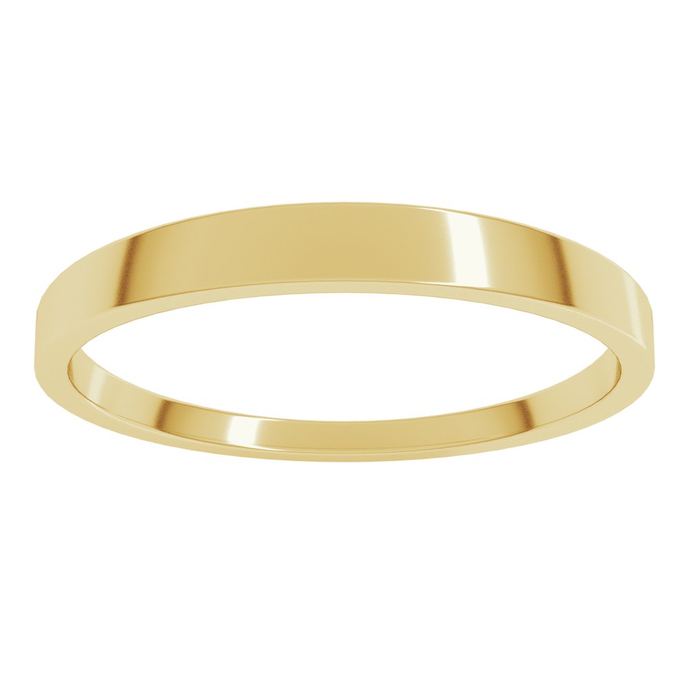10K Yellow Gold 2.5 mm Lightweight Tapered Flat Band Size 8
