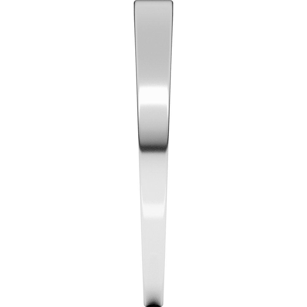 14K White Gold 2.5 mm Lightweight Tapered Flat Band Size 9
