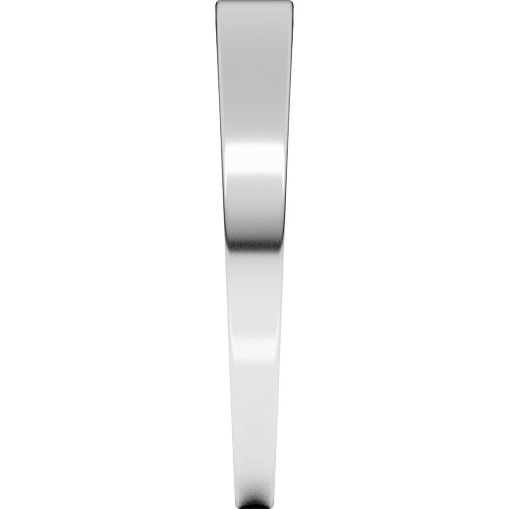 14K White Gold 3 mm Lightweight Tapered Flat Band Size 7.5