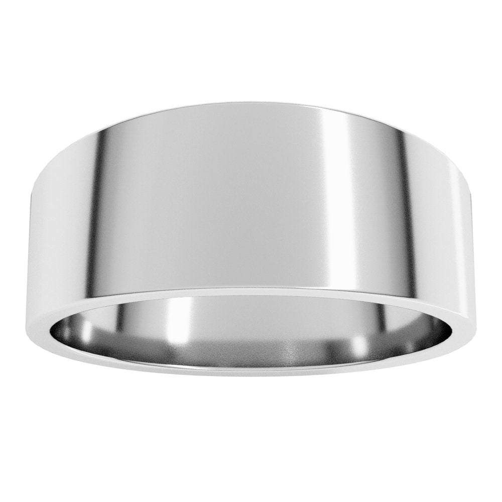 14K White Gold 8 mm Lightweight Tapered Flat Band Size 7