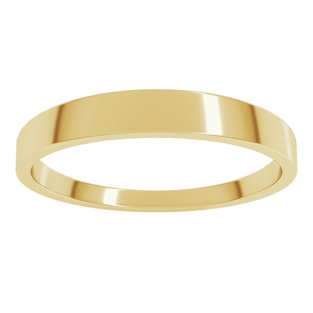 14K Yellow Gold 3 mm Lightweight Tapered Flat Band Size 6
