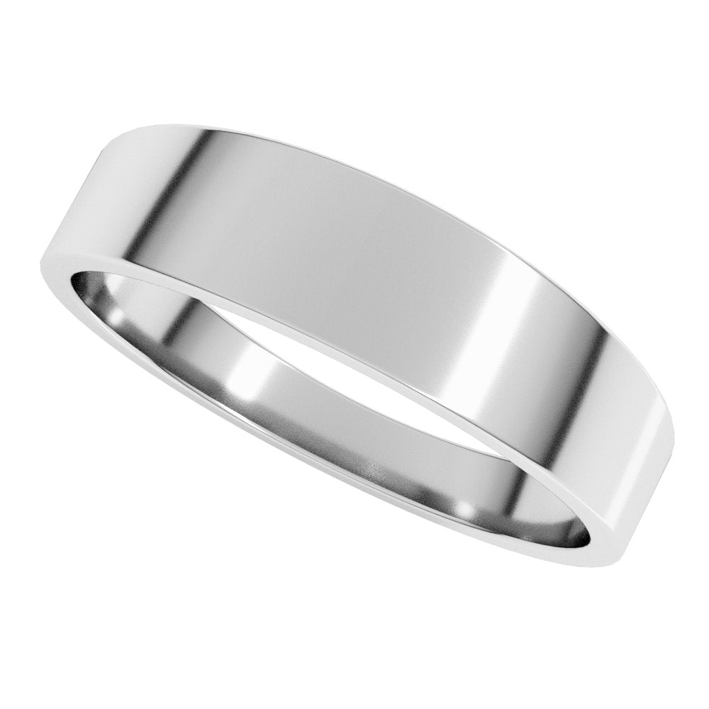 Sterling Silver 5 mm Lightweight Tapered Flat Band Size 10.5