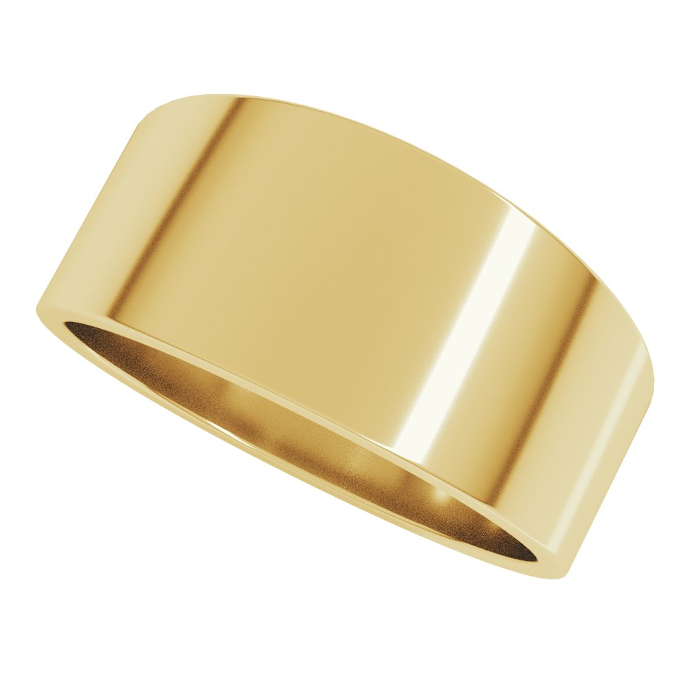 14K Yellow Gold 9 mm Lightweight Tapered Flat Band Size 8
