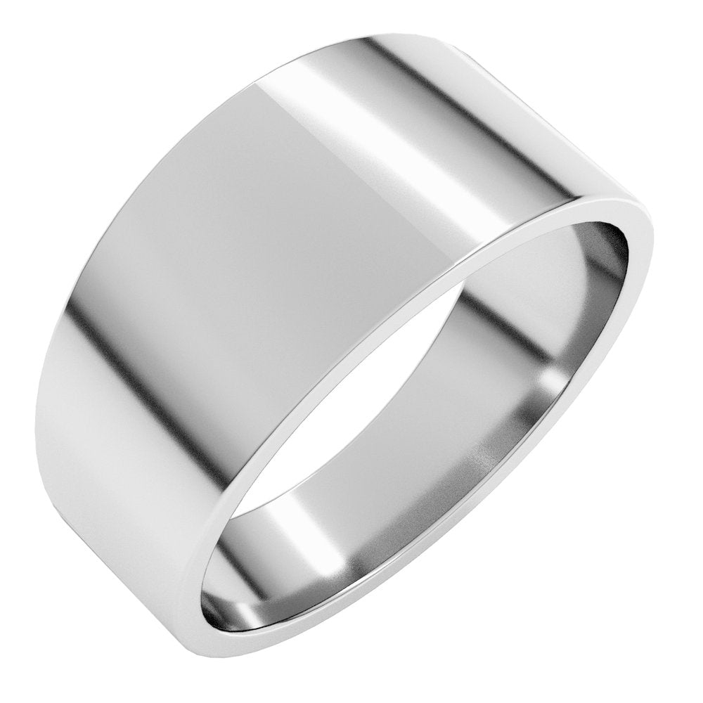 Sterling Silver 9 mm Lightweight Tapered Flat Band Size 11