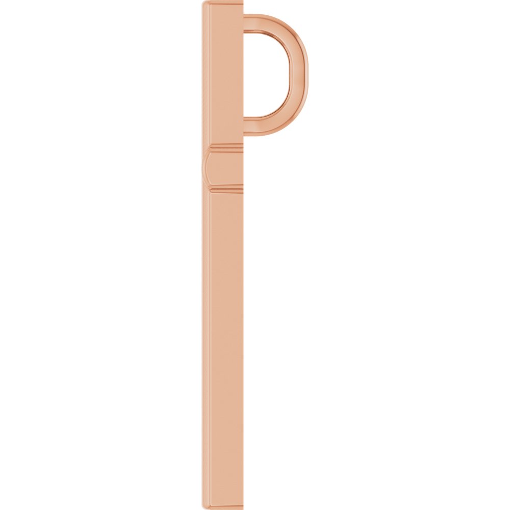 14K Rose Gold 17.4x11.1 mm Cross Pendant
