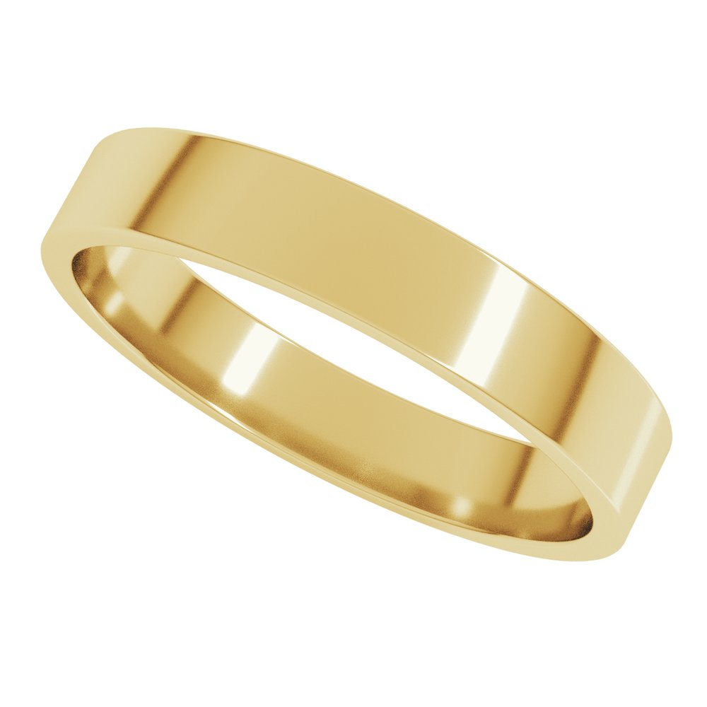14K Yellow Gold 3.5 mm Lightweight Flat Band Size 4.5