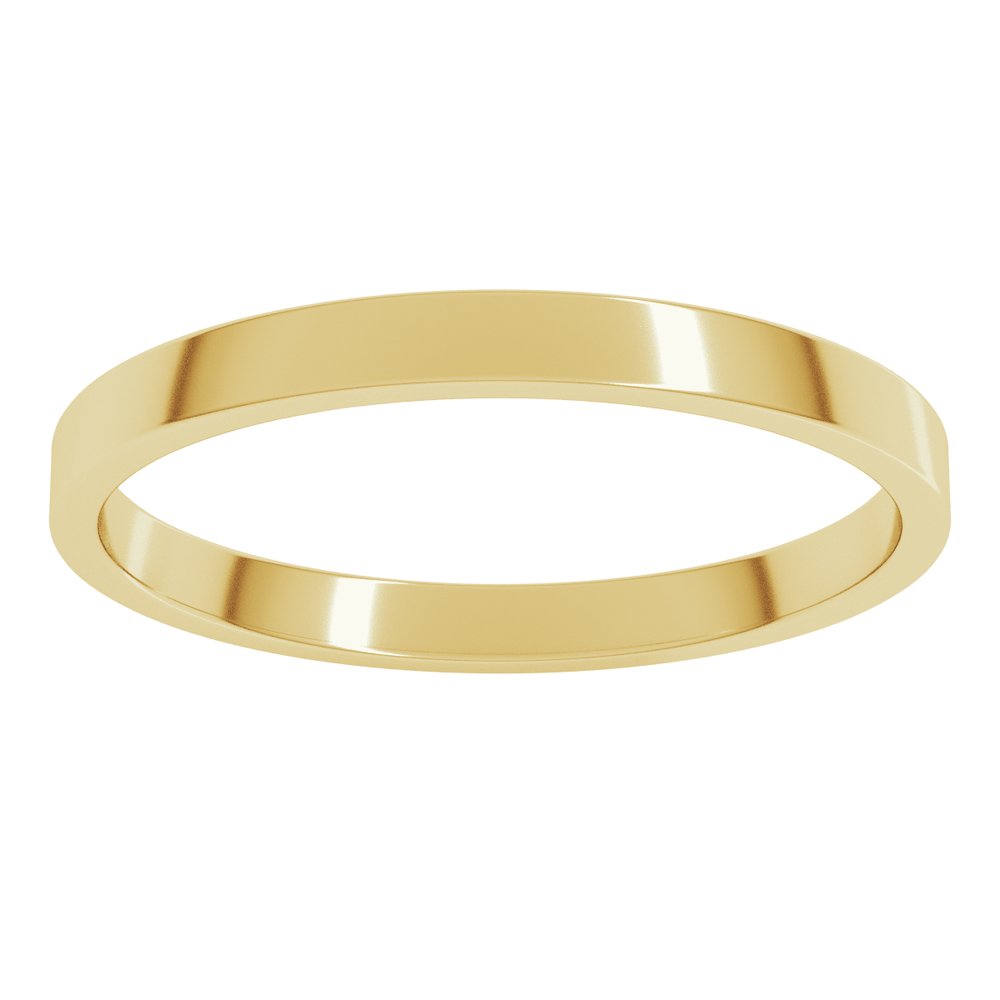 14K Yellow Gold 2 mm Lightweight Flat Band