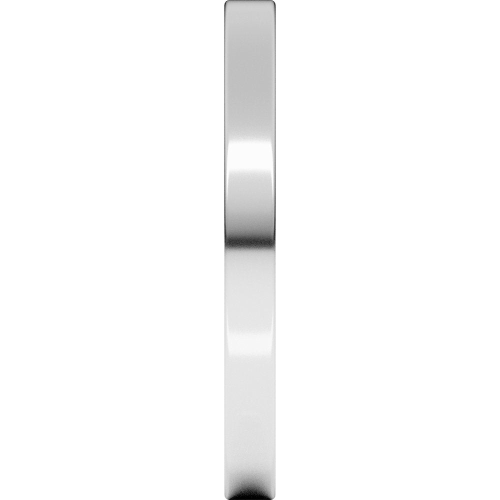 14K White Gold 2 mm Lightweight Flat Band Size 4.5