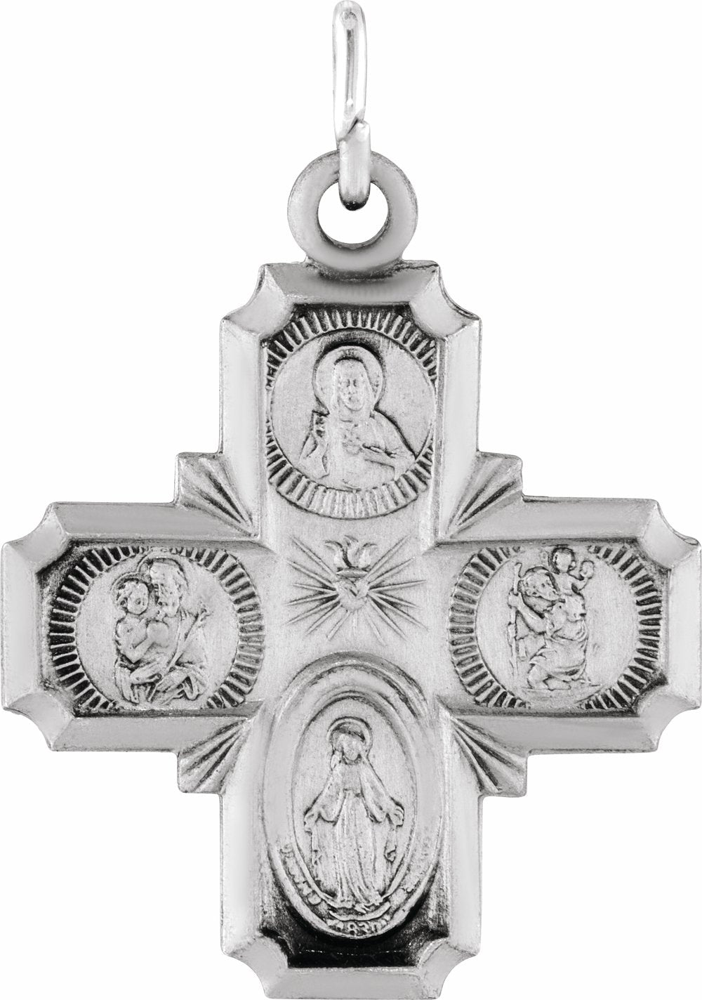 Sterling Silver 18x18 mm Four-Way Cross Medal