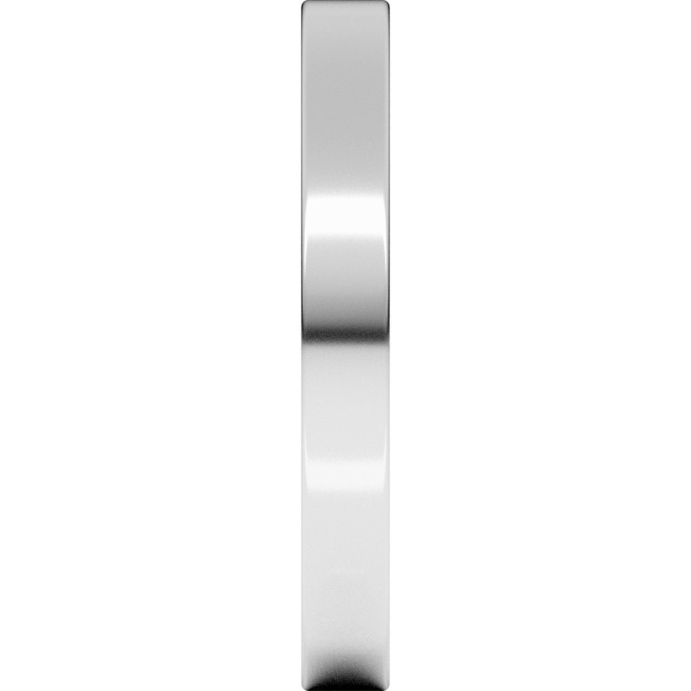 18K White Gold 2.5 mm Lightweight Flat Band Size 5.5