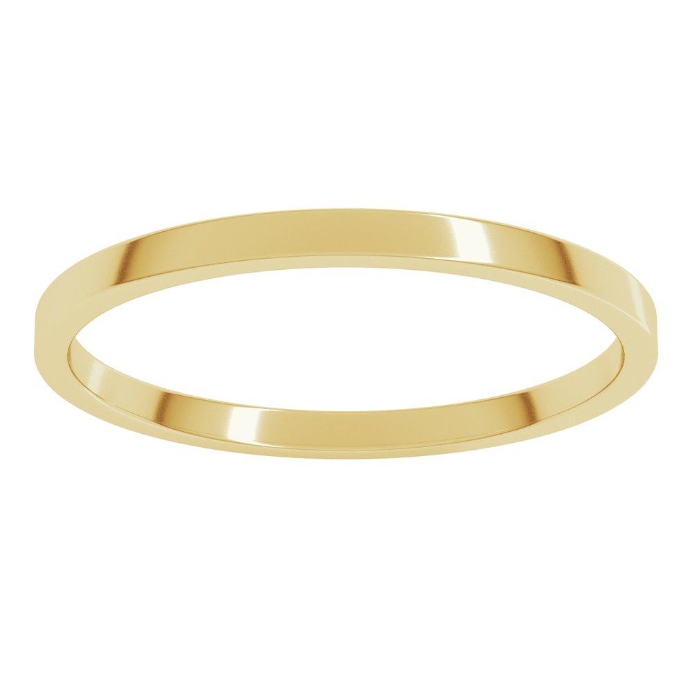 14K Yellow Gold 1.5 mm Lightweight Flat Band Size 6