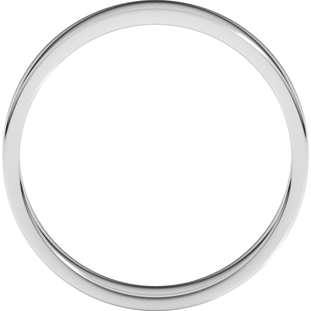 14K White Gold 4 mm Lightweight Flat Band Size 6.5